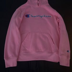 pink champion hoodie